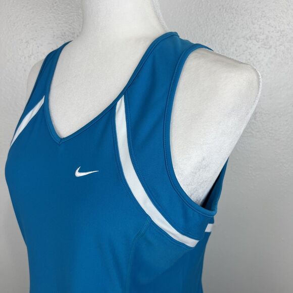 Nike Dri-Fit Dress Women Large Blue Stretch Sleeveless Athletic Tennis Golf Mini - Picture 10 of 12